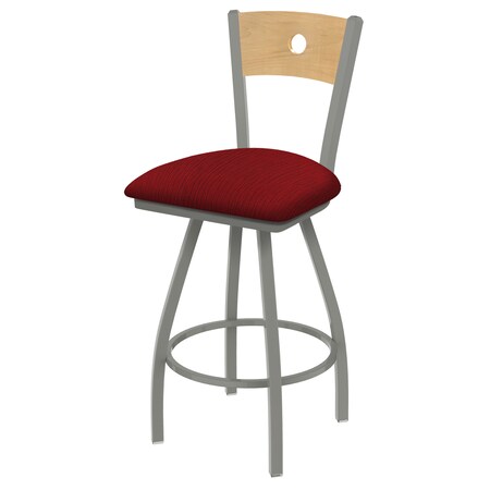 Holland Bar Stool Co 36" Swivel Counter Stool, Nickel Finish, Nat Back, Graph Ruby Seat X830